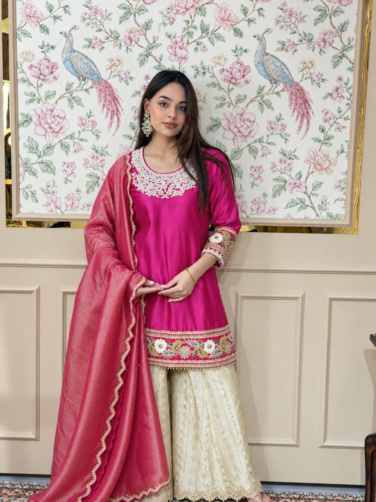 Magenta Zardosi Sharara