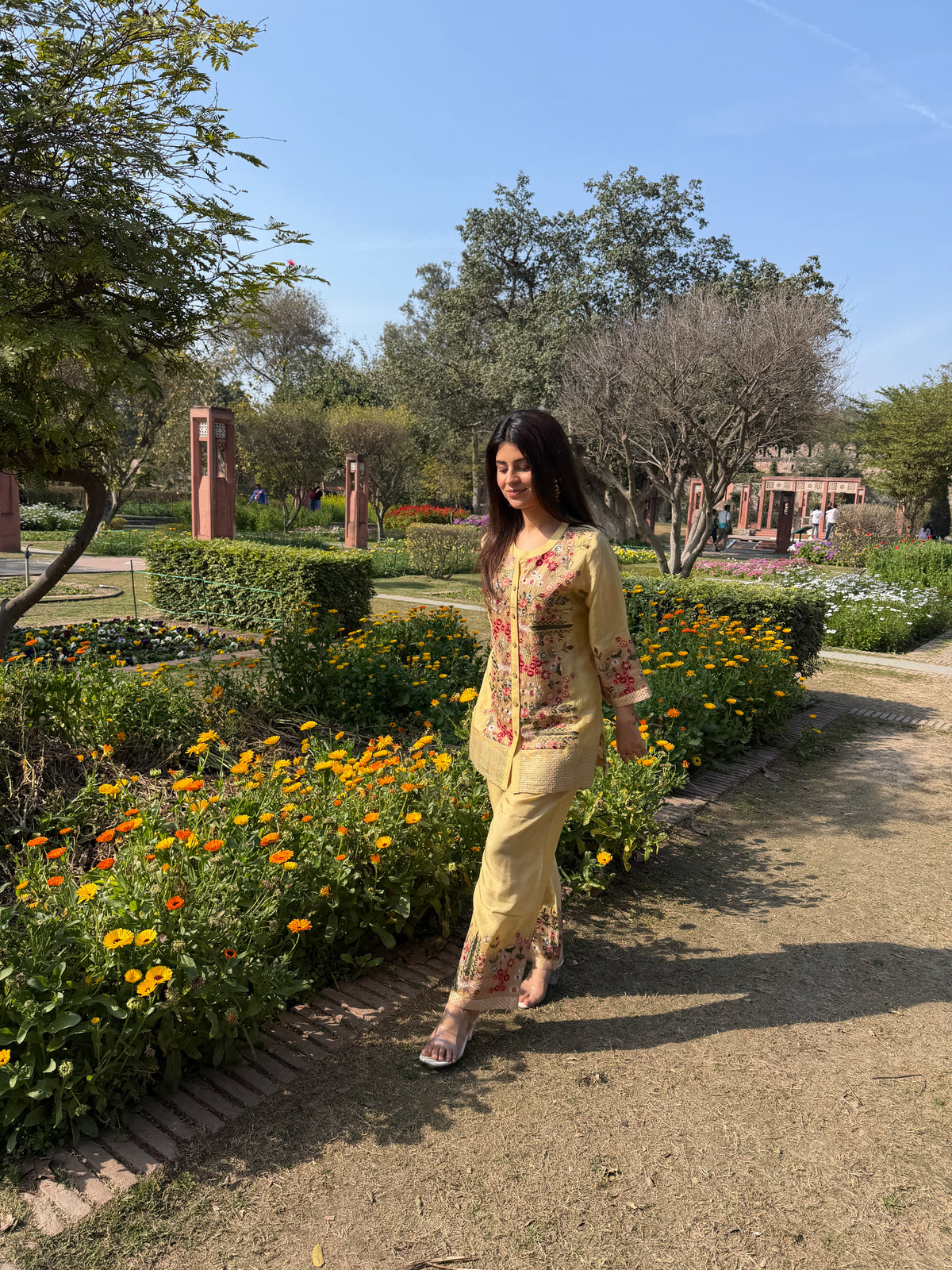 Yellow Cotton Silk Co-Ord Set