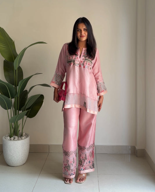 Pink Cotton Silk Co-ord Set image 0
