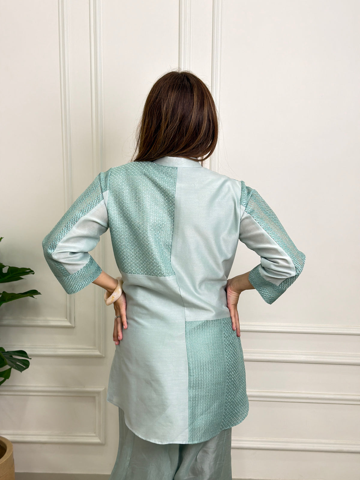 Powder Blue Chanderi Set image 2