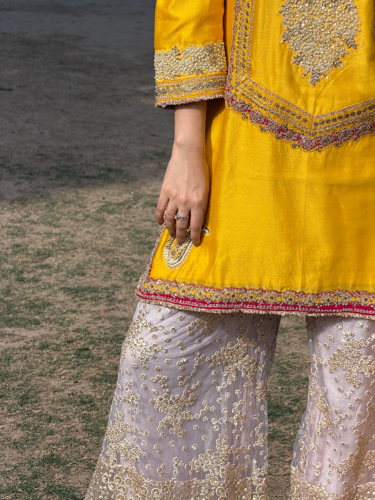 Chanderi Embroidered Sharara Set image 3