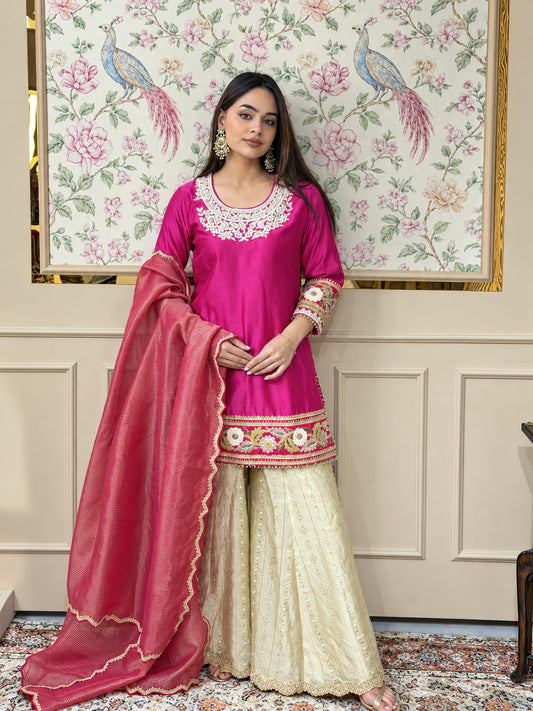 Magenta Zardosi Sharara