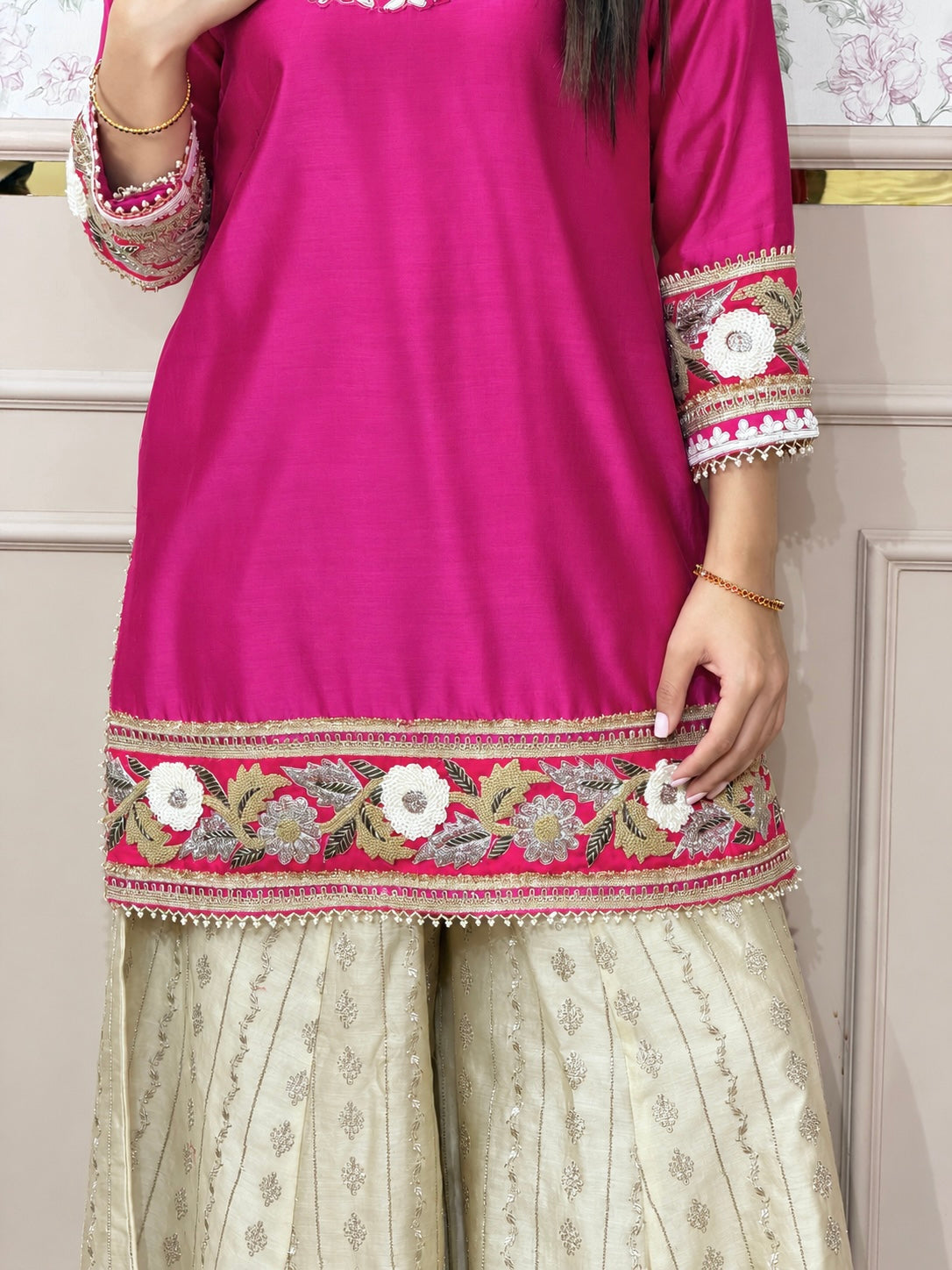 Magenta Zardosi Sharara