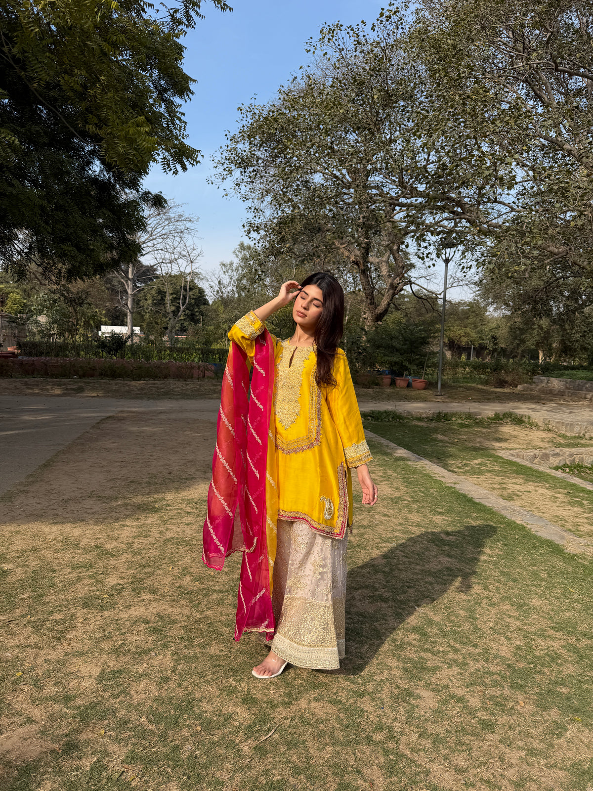 Chanderi Embroidered Sharara Set image 2