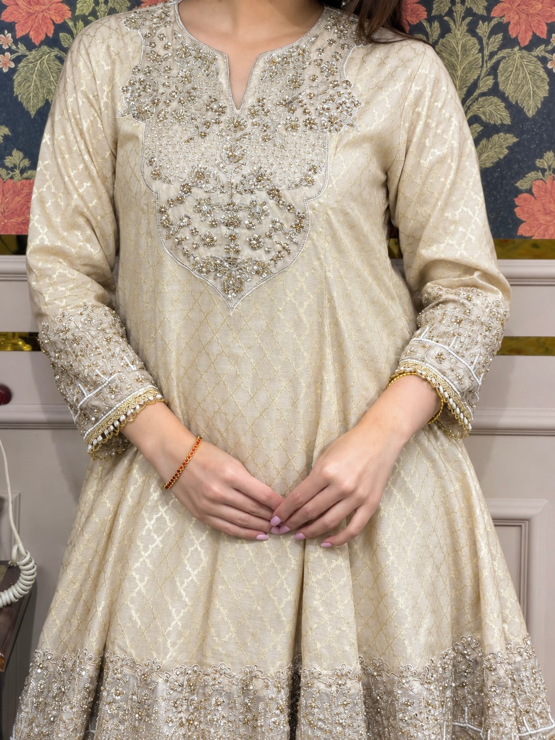 Dull Gold Banarasi Chanderi Sharara