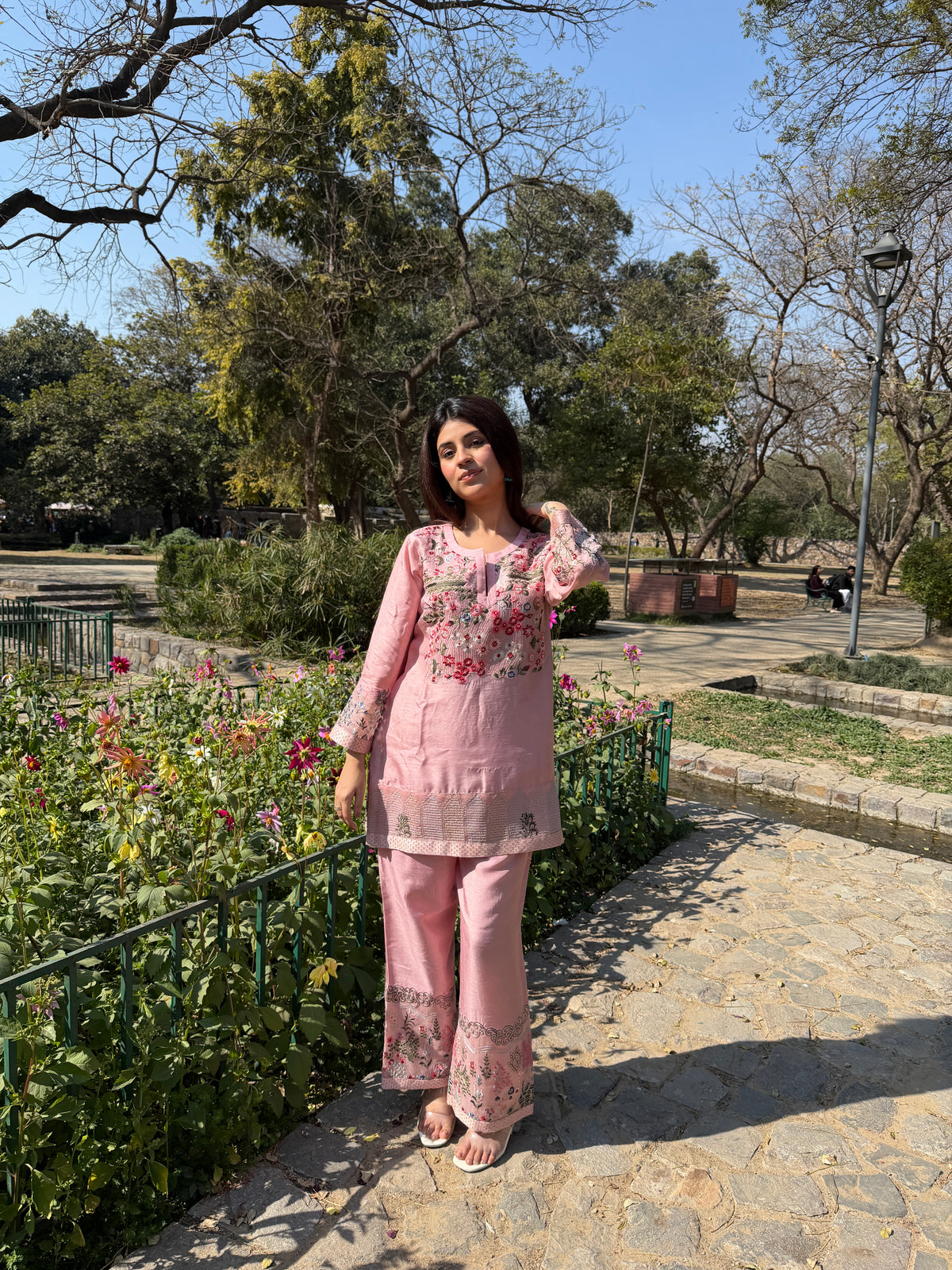 Pink Cotton Silk Co-ord Set image 3
