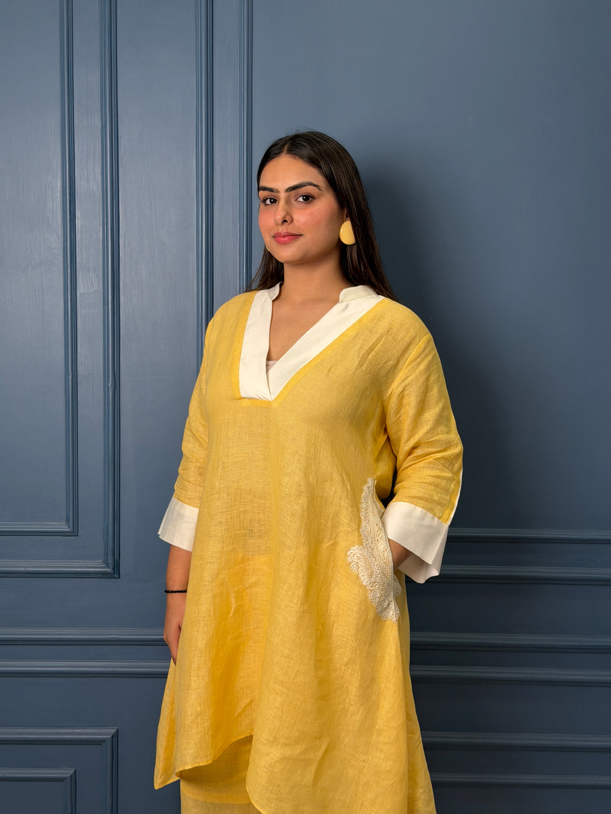 Yellow Panel Linen Co-ord Set image 3