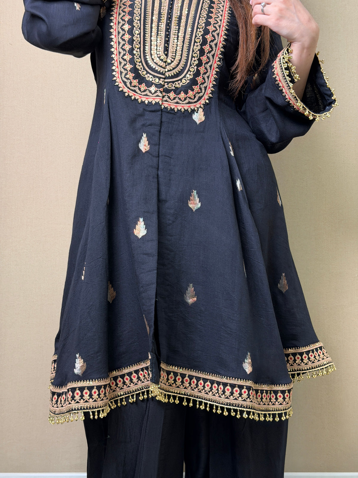 Chanderi Short Anarkali Set image 3