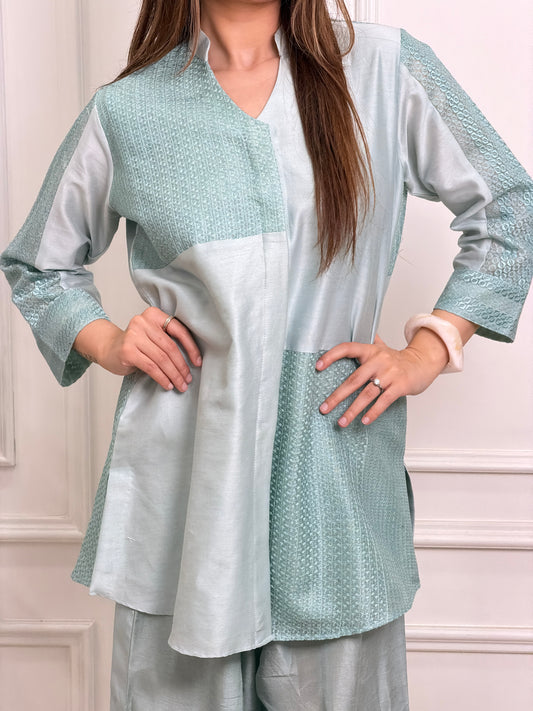 Powder Blue Chanderi Set image 1
