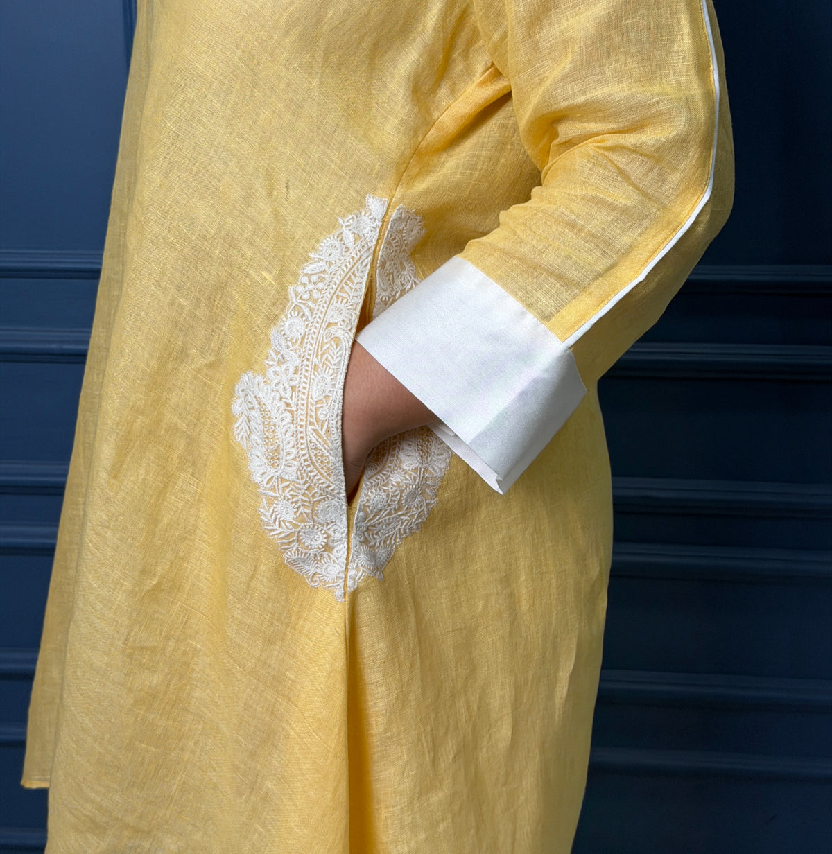 Yellow Panel Linen Co-ord Set image 2