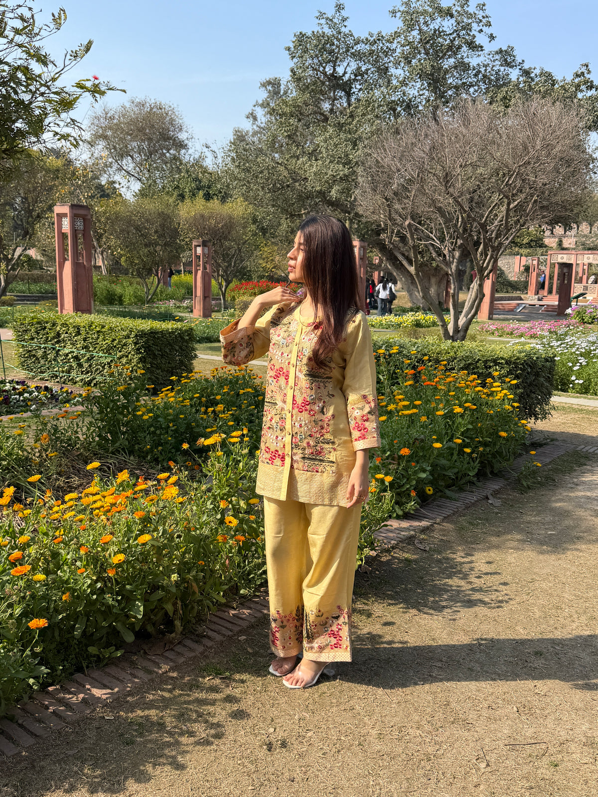 Yellow Cotton Silk Co-Ord Set image 1