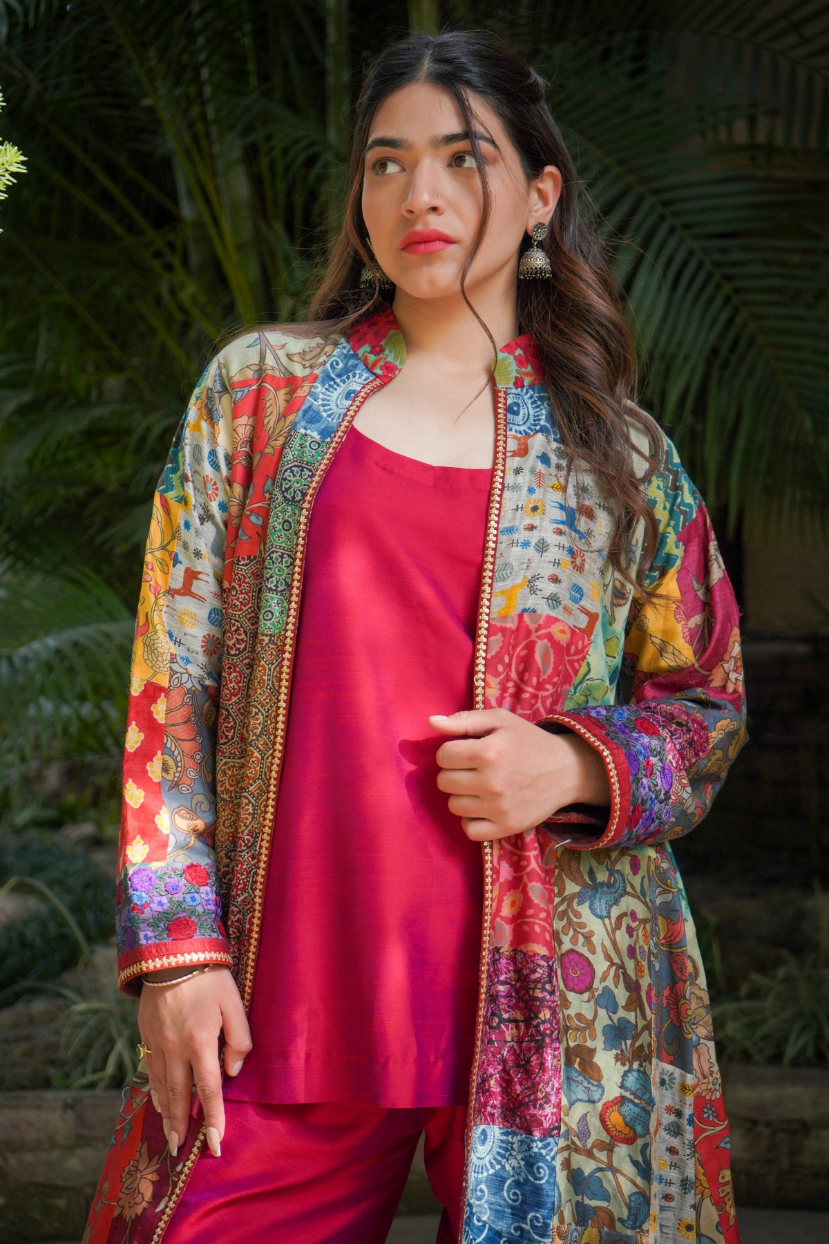 Chanderi Jacket with Appliqué Work image 0