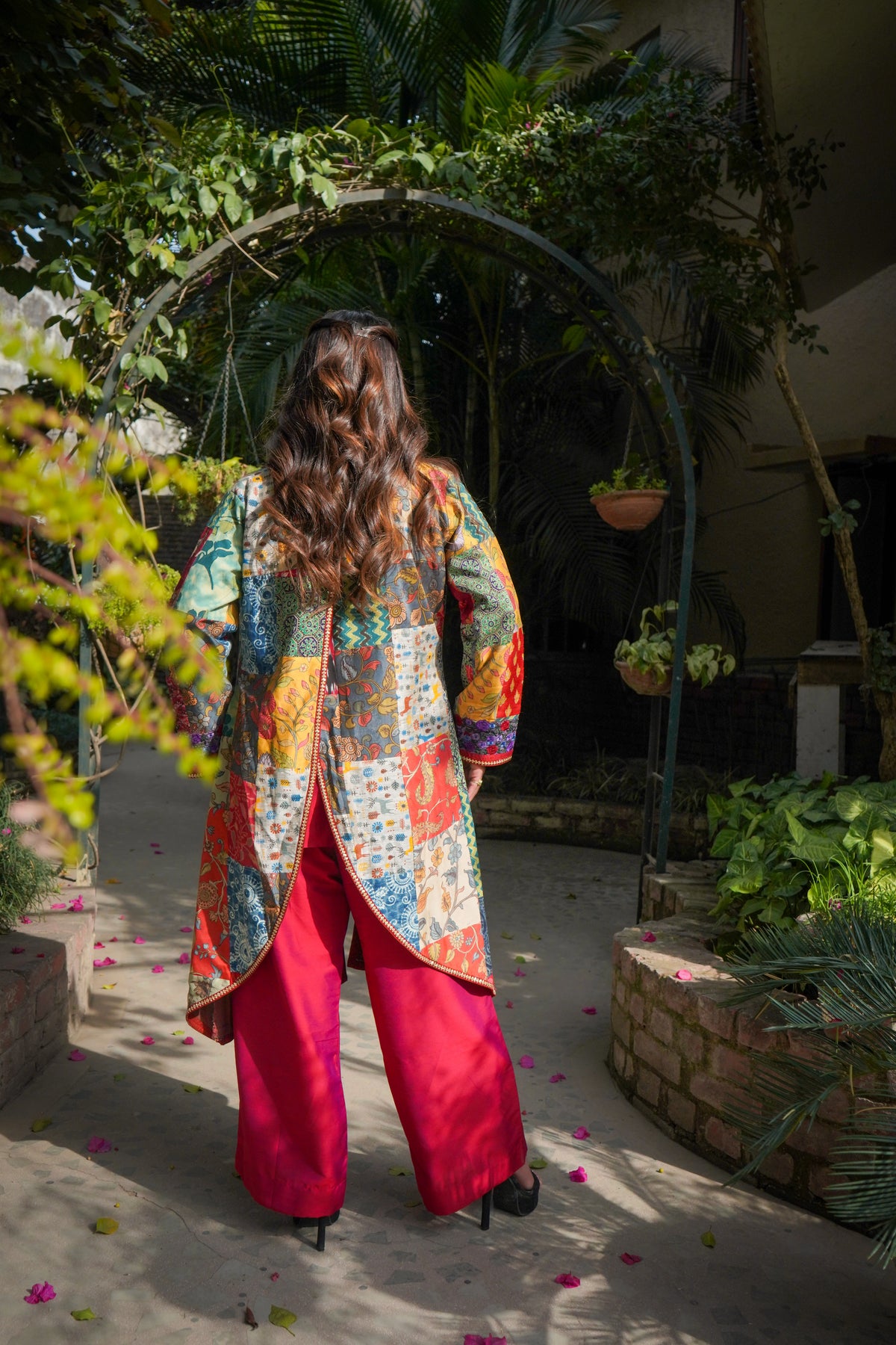 Chanderi Jacket with Appliqué Work image 2