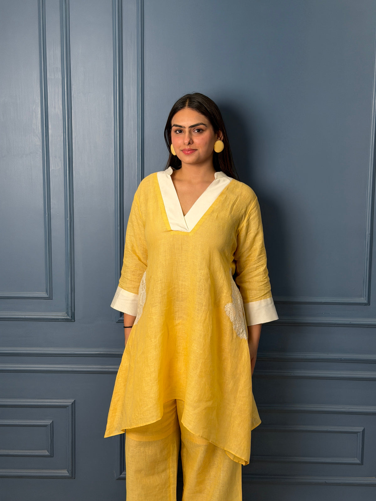 Yellow Panel Linen Co-ord Set image 0