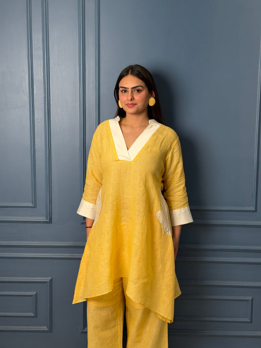 Yellow Panel Linen Co-ord Set image 0