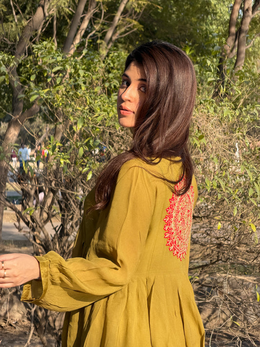 Mehandi Green Georgette set image 0