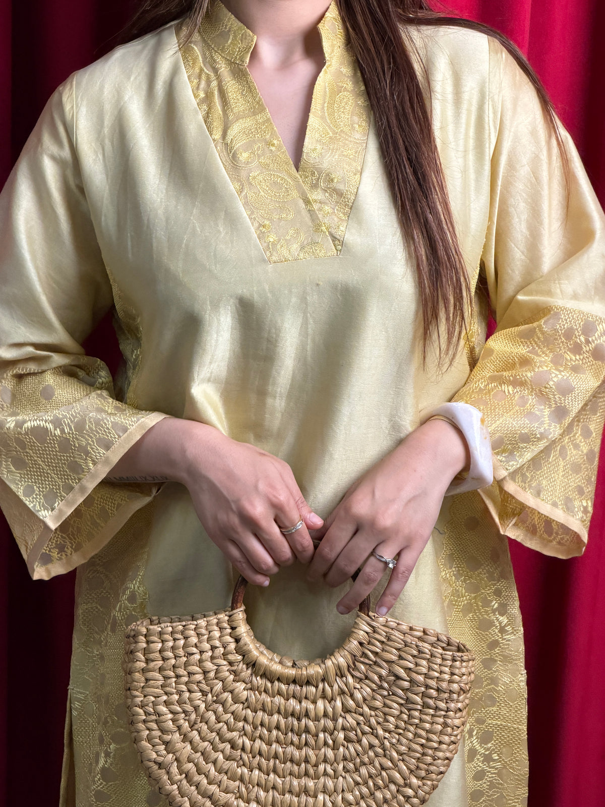 Butter Yellow Chanderi Set image 3