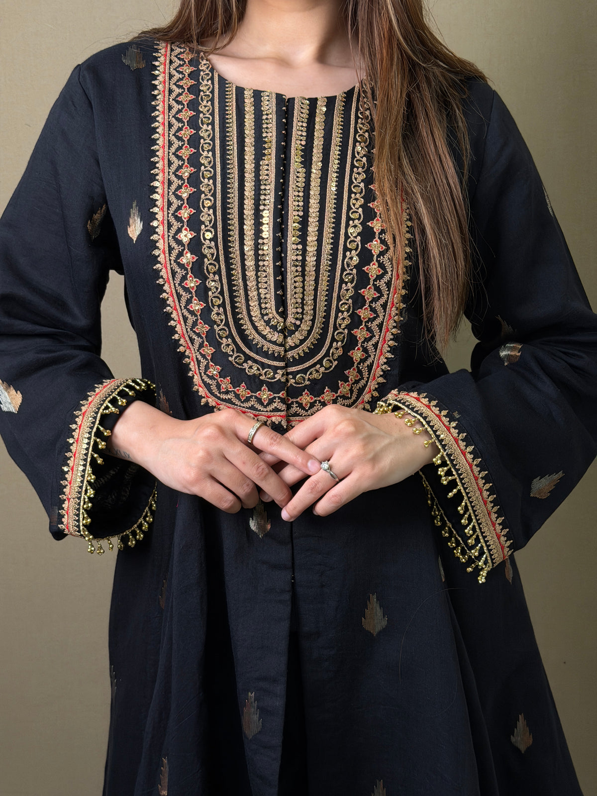 Chanderi Short Anarkali Set image 1