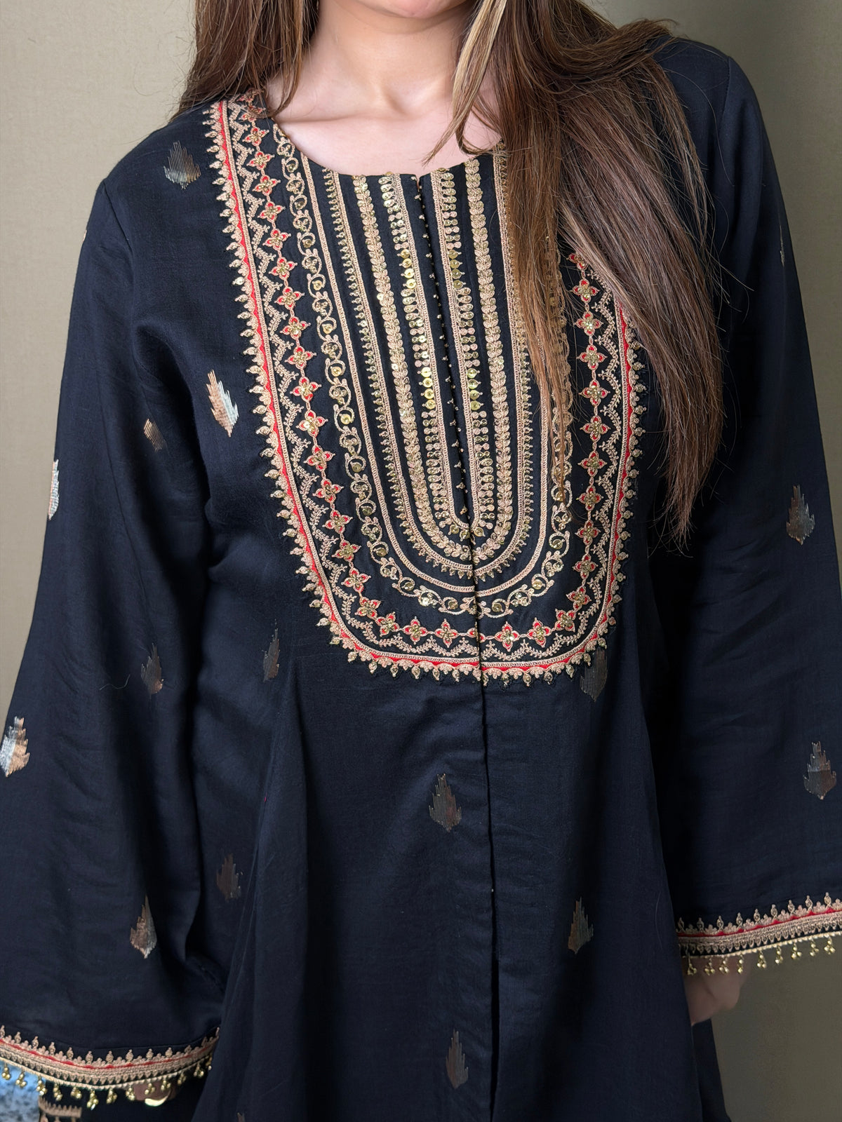 Chanderi Short Anarkali Set image 4