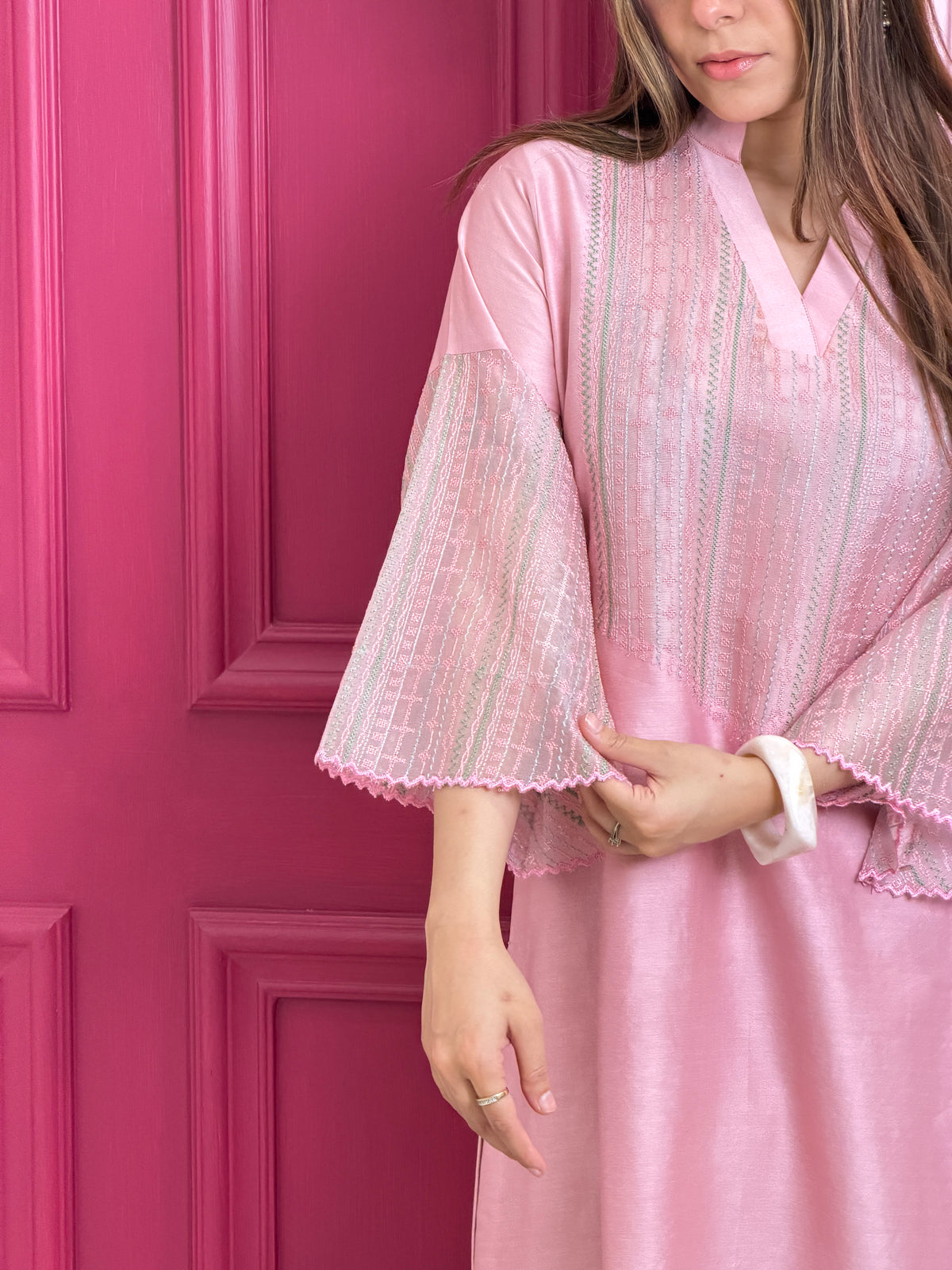 Pink Chanderi Set image 2