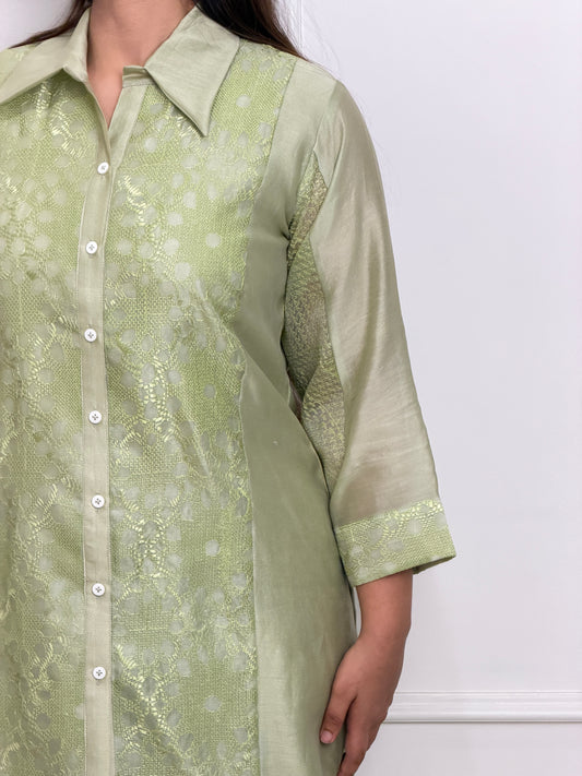 Sage Green Chanderi Set image 0